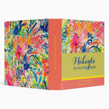 Binder Floral - Binder de Nome Personalizado para