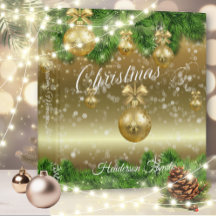 Blocos de Natal Dourados Elegantes Álbum de Fotos
