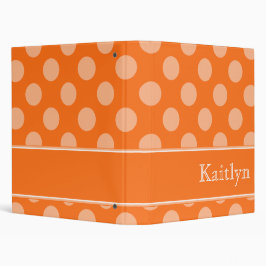 2.54cm Fichário Bolinhas alaranjadas personalizadas