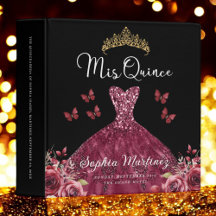 Burgundy Quinceanera Photo Album e Planejador