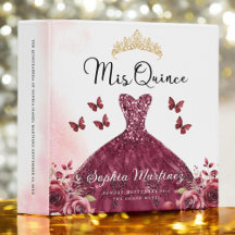 Burgundy Quinceanera Photo Album e Planejador
