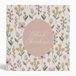 2.54cm Fichário Caderno de Livro de Bebês de Flores Selvagens Enca