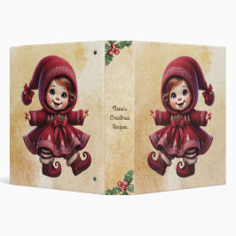 2.54cm Fichário Crie Sua Própria Garota Gnomo de Natal Vintage