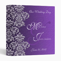 Damask Royal Purple Wedder Binder