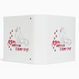 2.54cm Fichário Eu amo meu cão Eskimo americano!