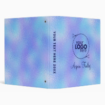 Faux Iridescente Foil Logo & Name 3 Ring Binder