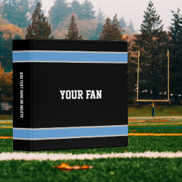 2.54cm Fichário Futebol Claro Azul e Preto Personalizado