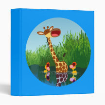 Girafa de Cartoon e Ducklings Aver Binder