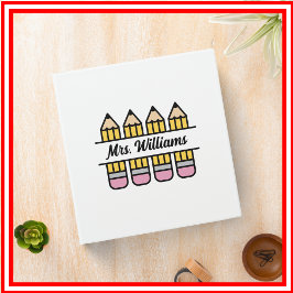 2.54cm Fichário Lápis De Professora De Volta À Apreciação Escolar