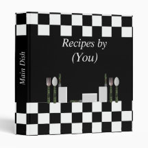 Livro de receitas preto e branco personalizado do