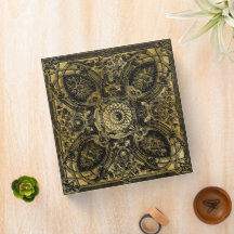 Livro de Sombras Dourado de Couro Negro