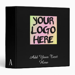 2.54cm Fichário Logotipo e texto personalizados Enlace preto