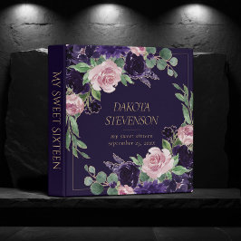 2.54cm Fichário Lush Blossom | Álbum de Fotos Roxo Escuro e Rosa