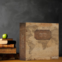 Mapa Antigo Vintage com Corte de Couro Falso