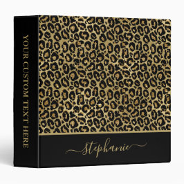 2.54cm Fichário Monograma de Impressão de Animais Leopardo-Leopard