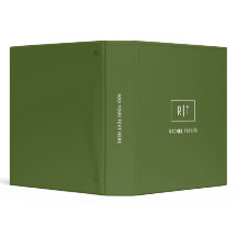 Monograma Moderno Verde Oliva Escuro