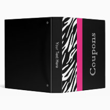 Na moda Zebra Stripe Monograma Três Binders