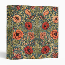 Padrão Art Nouveau Floral Papoulas de William Morr