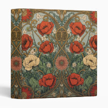 Padrão Art Nouveau Floral Papoulas de William Morr