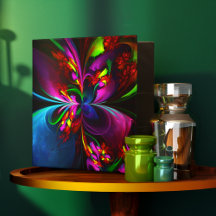 Padrão Azul Vermelho Abstrato Floral Moderno #15