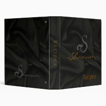 Pastas elegantes pretas com padrão para receitas c