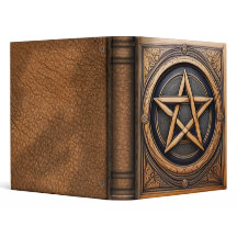 Pentáculo de Madeira Talhada e Couro Livro de Somb