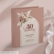 Radiant Arch Pastel Pink Pampas Floral 50 Birthday
