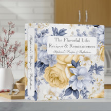 Receita Floral Romântica Amarela, Azul e Branca