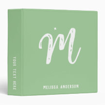 Simples Mínimo - Nome do Monograma Verde Claro