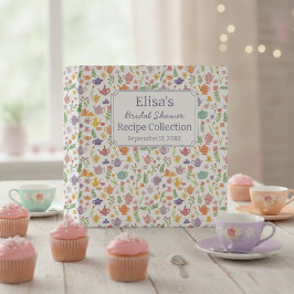 2.54cm Fichário Tea Party Bridal Shower Cute CUSTOM Recipe