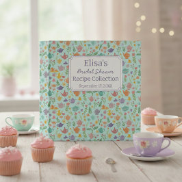 2.54cm Fichário Tea Party Bridal Shower Cute CUSTOM Recipe