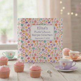 2.54cm Fichário Tea Party Bridal Shower Cute CUSTOM Recipe