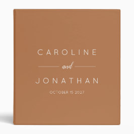 2.54cm Fichário Terracotta de Casamento Personalizado de Script Mi