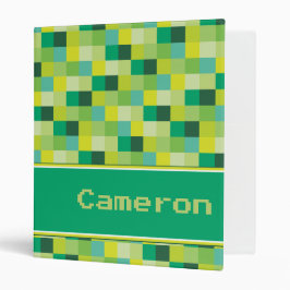 2.54cm Fichário Teste padrão verde de Pixelated personalizado