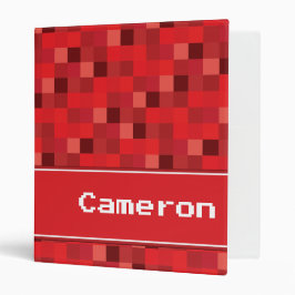 2.54cm Fichário Teste padrão vermelho de Pixelated personalizado