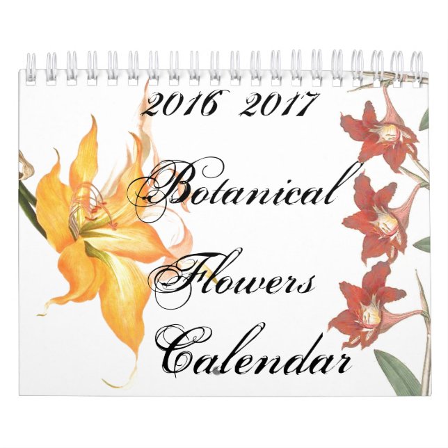 2 calendário floral da arte da flor botânica do (Capa)