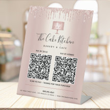 2 Códigos QR Pague Aqui Bolo de Padaria Brilho Ros
