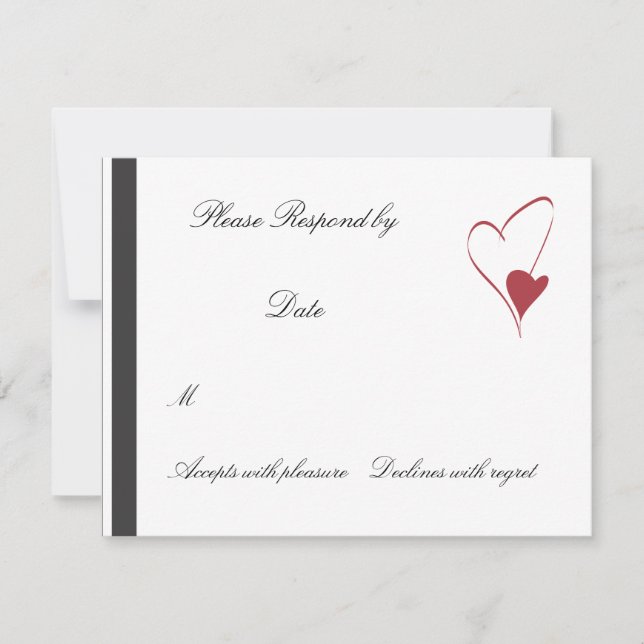 2 Corações Collide combinando casamento rsvp (Frente)