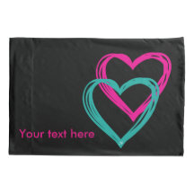 2 corações escolhem a fronha de almofada, tamanho