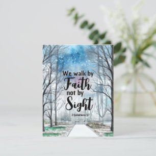 2 Corinthians 5:7 Walk by Faith Bíblia Flat Card