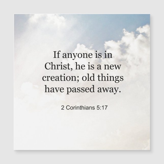 2 Corintianos 5:17, verso Bíblia, (Frente)