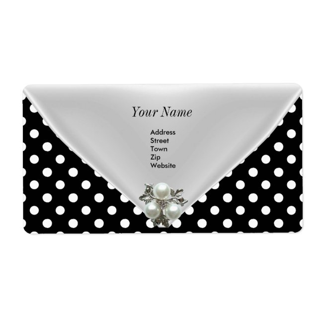 2 "Encomendar Elegante Branco Preto" 2 Etiqueta En (Frente)