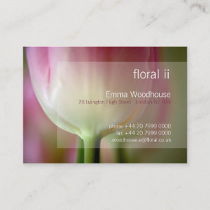 2 florais - Cartão de visita cor-de-rosa da tulip