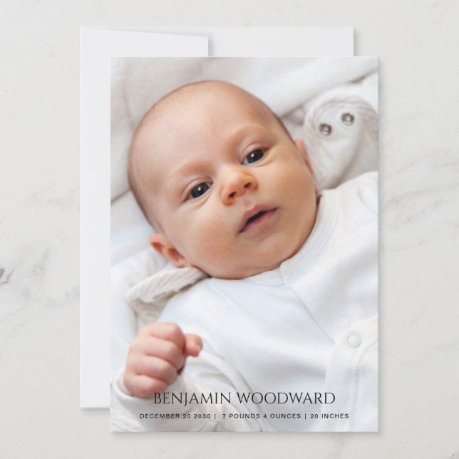 2 Foto: Anúncio de Nascimento do Bebê (Frente)