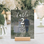 2 Foto Casamento Website QR Código Dark Número de<br><div class="desc">Adicione um toque de acabamento personalizado a decorações de recepção de casamento com cartões personalizados de números de tabela de foto e código QR. As imagens e todo o texto são simples de personalizar e podem ser diferentes ou iguais em frente e atrás. Se preferido, mude "capturar o amor" para...</div>