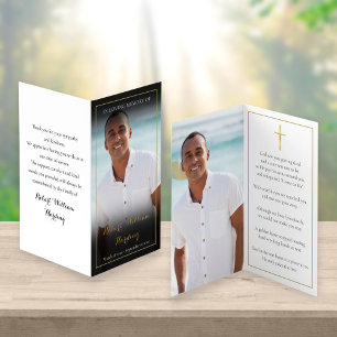 2 Foto Funeral Memorial Dobrado Cartões de Oração