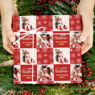 2 Foto Papel de Presente Elegante Natal Vermelho