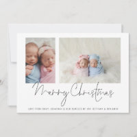 2 Fotografias Collage Baby Twins Primeiro Natal