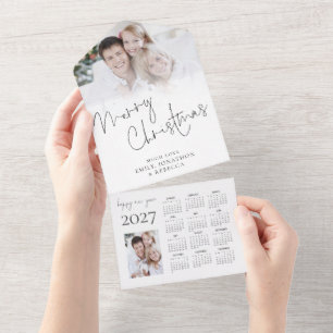 2 Fotos Calendário 2027 Natal Tudo em um Cartão
