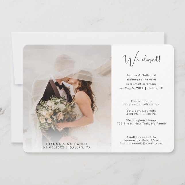 2 Fotos Nós Fugimos Casados Recém-Casados Anúncio  (Frente)